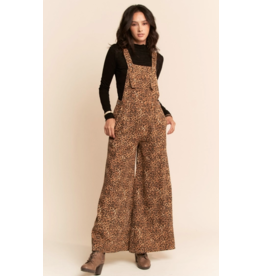 Leopard Wide Leg Overalls