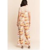 Davi & Dani Washed Retro Print Twill Overall