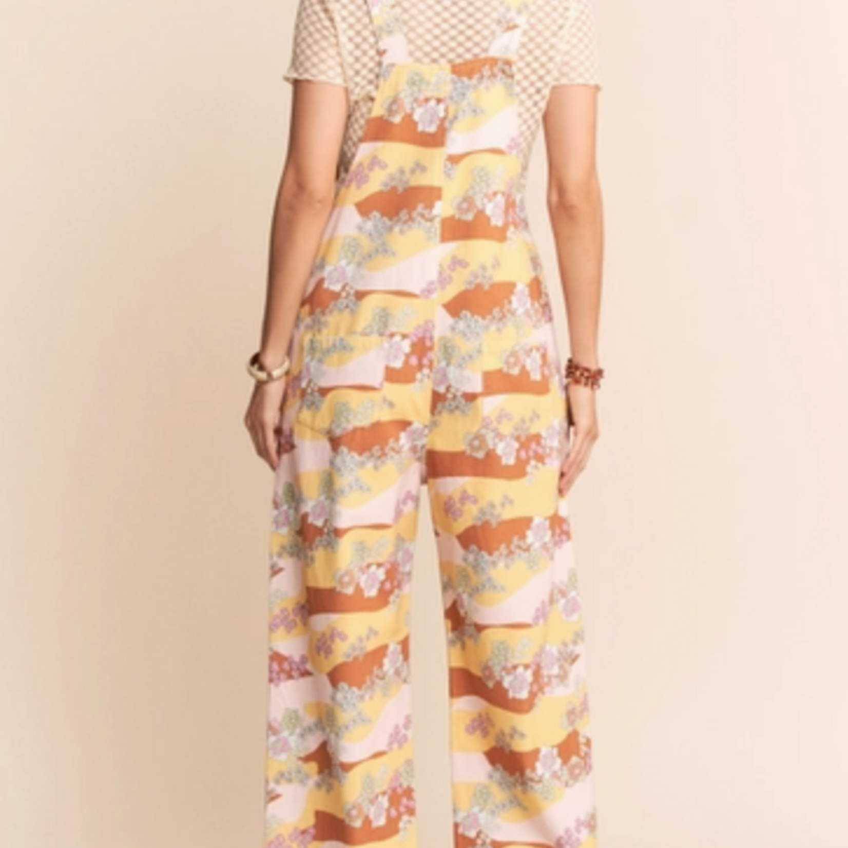 Davi & Dani Washed Retro Print Twill Overall