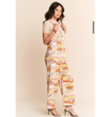 Davi & Dani Washed Retro Print Twill Overall