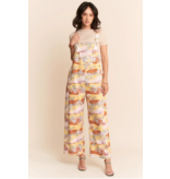 Davi & Dani Washed Retro Print Twill Overall