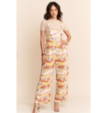Davi & Dani Washed Retro Print Twill Overall