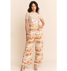 Davi & Dani Washed Retro Print Twill Overall