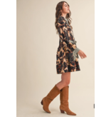 Exclusive Horse Print Button Down Mini Dress