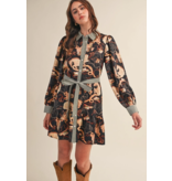 Exclusive Horse Print Button Down Mini Dress