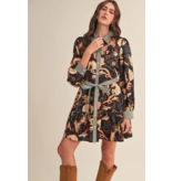 Exclusive Horse Print Button Down Mini Dress