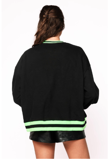 Queen of Sparkles Black & Neon Green 'Spooky' Sweatshirt