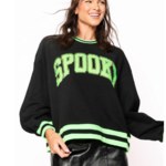 Queen of Sparkles Black & Neon Green 'Spooky' Sweatshirt