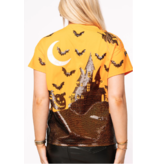 Queen of Sparkles Orange & Black Halloween House Tee