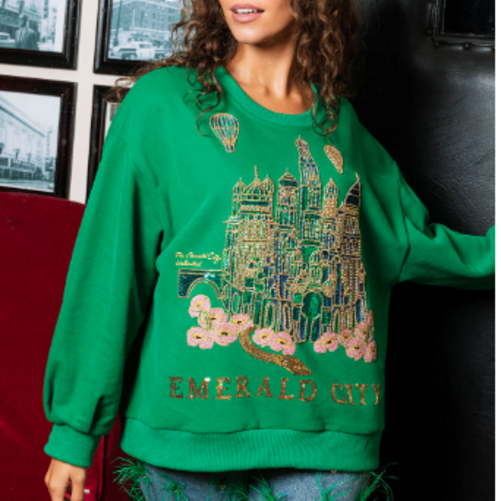 Queen of Sparkles Licensed Emerald City Green Sweatshirt