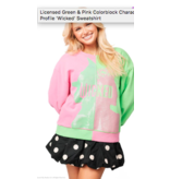 Queen of Sparkles Licensed Green & Pink Colorblock Character Profile 'Wicked' Sweatshirt