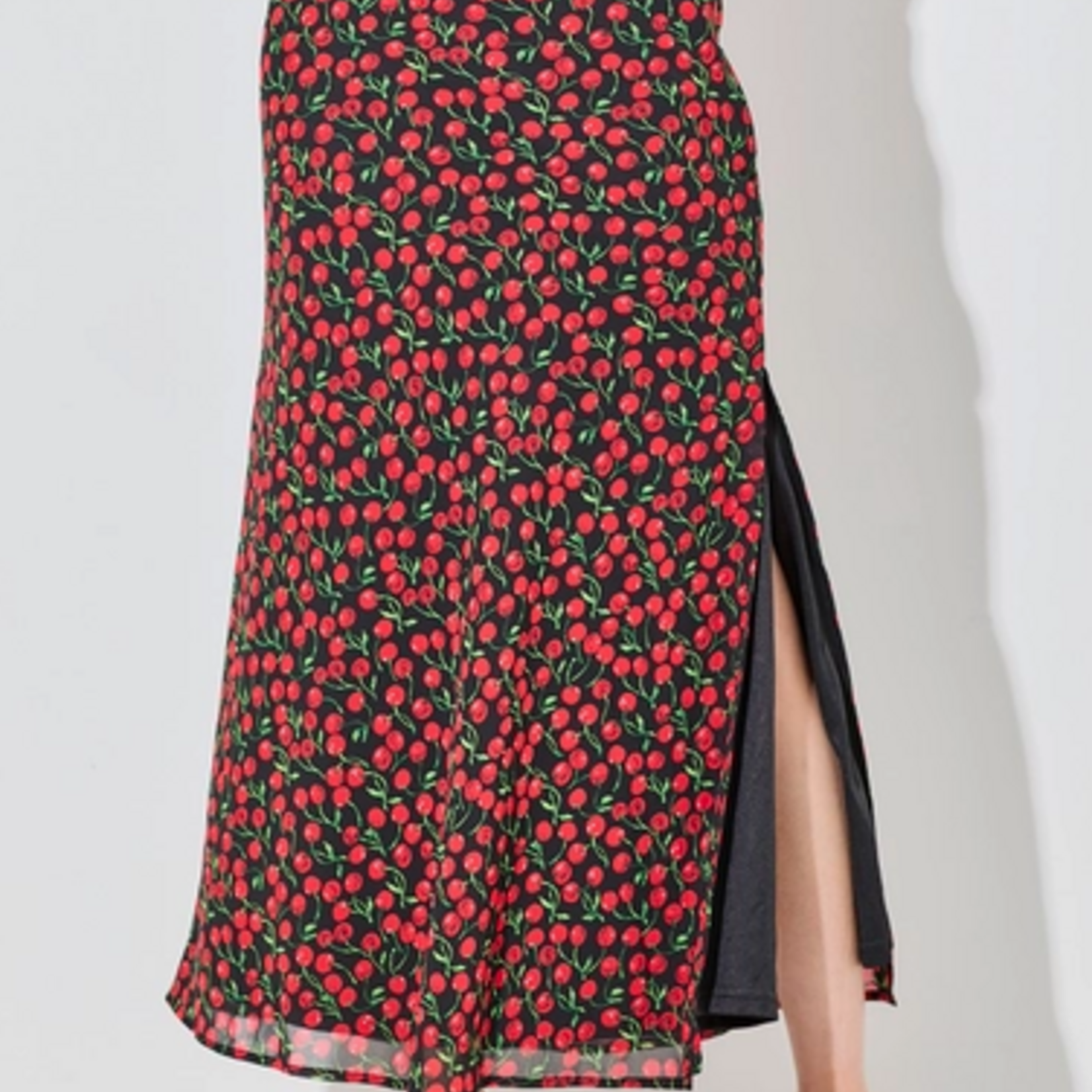 Cherry Print Maxi Skirt