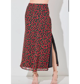 Cherry Print Maxi Skirt