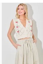 Cherry Printed Vest