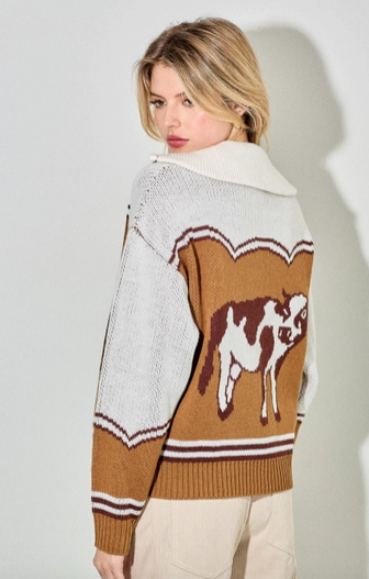 Cow Print Sweater