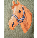 Olive Horse Embroidery Knit Sweater