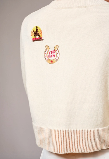 Horse Graphic Western Patch Sweater