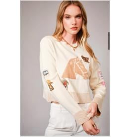 Horse Graphic Western Patch Sweater