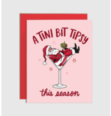 Martini Tipsy Santa Holiday Card