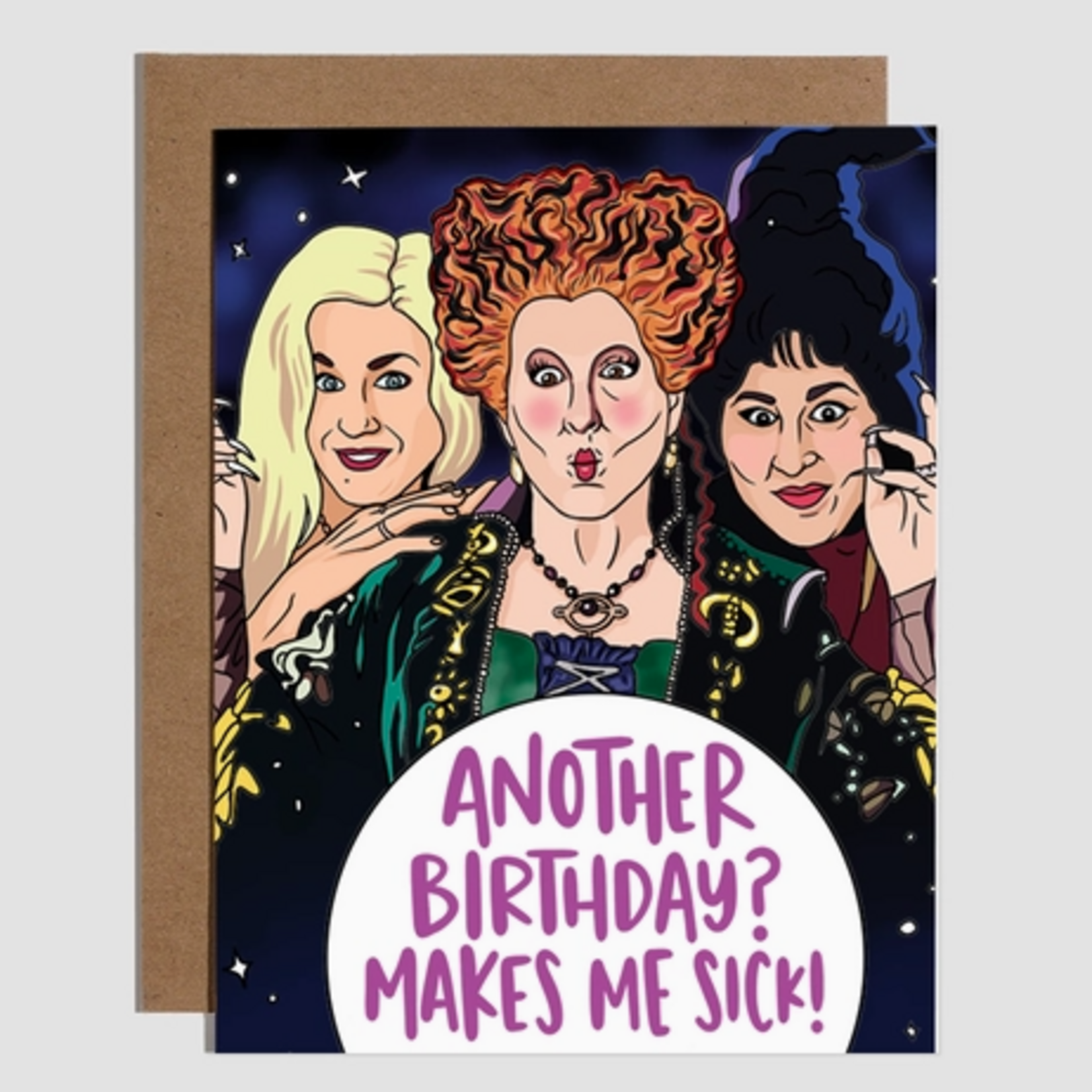 Another Birthday Makes Me Sick Witches Card