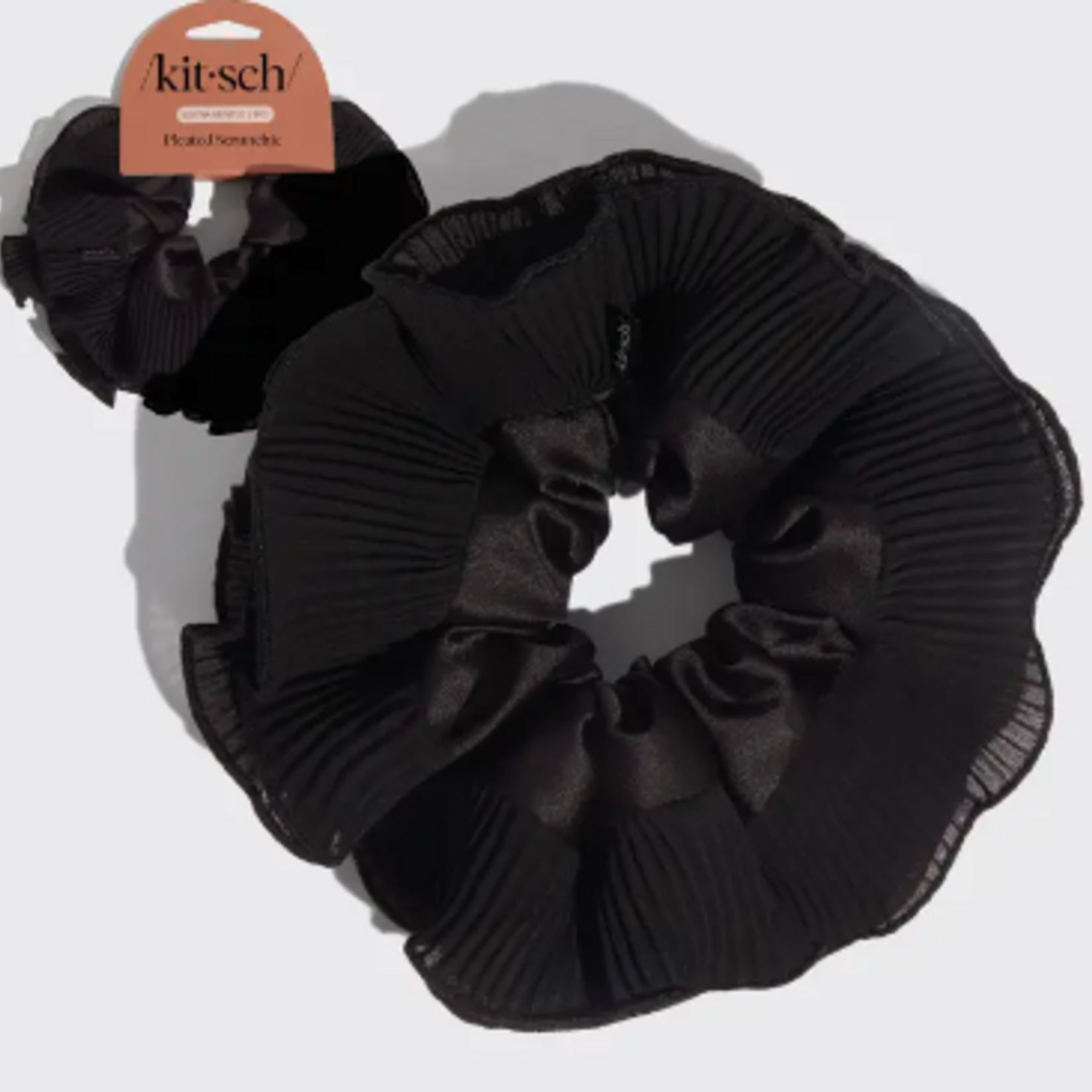 Pleated Scrunchie - Halloween Black