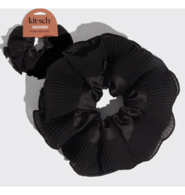 Pleated Scrunchie - Halloween Black