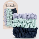 Ruched Satin Scrunchies 5pc Set - Garden Bouquet