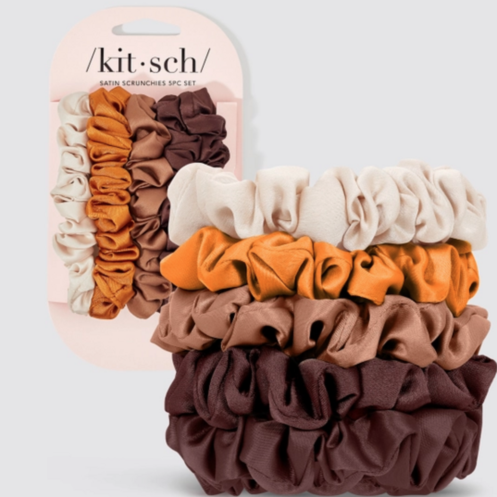 Satin Petite Scrunchies 5pc Set- Sedona