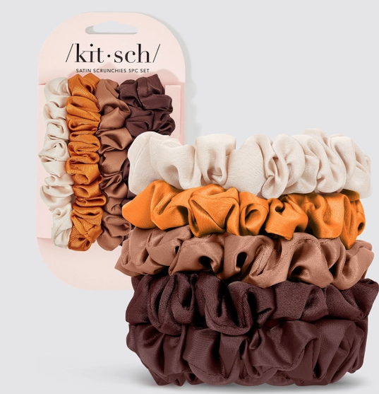 Satin Petite Scrunchies 5pc Set- Sedona