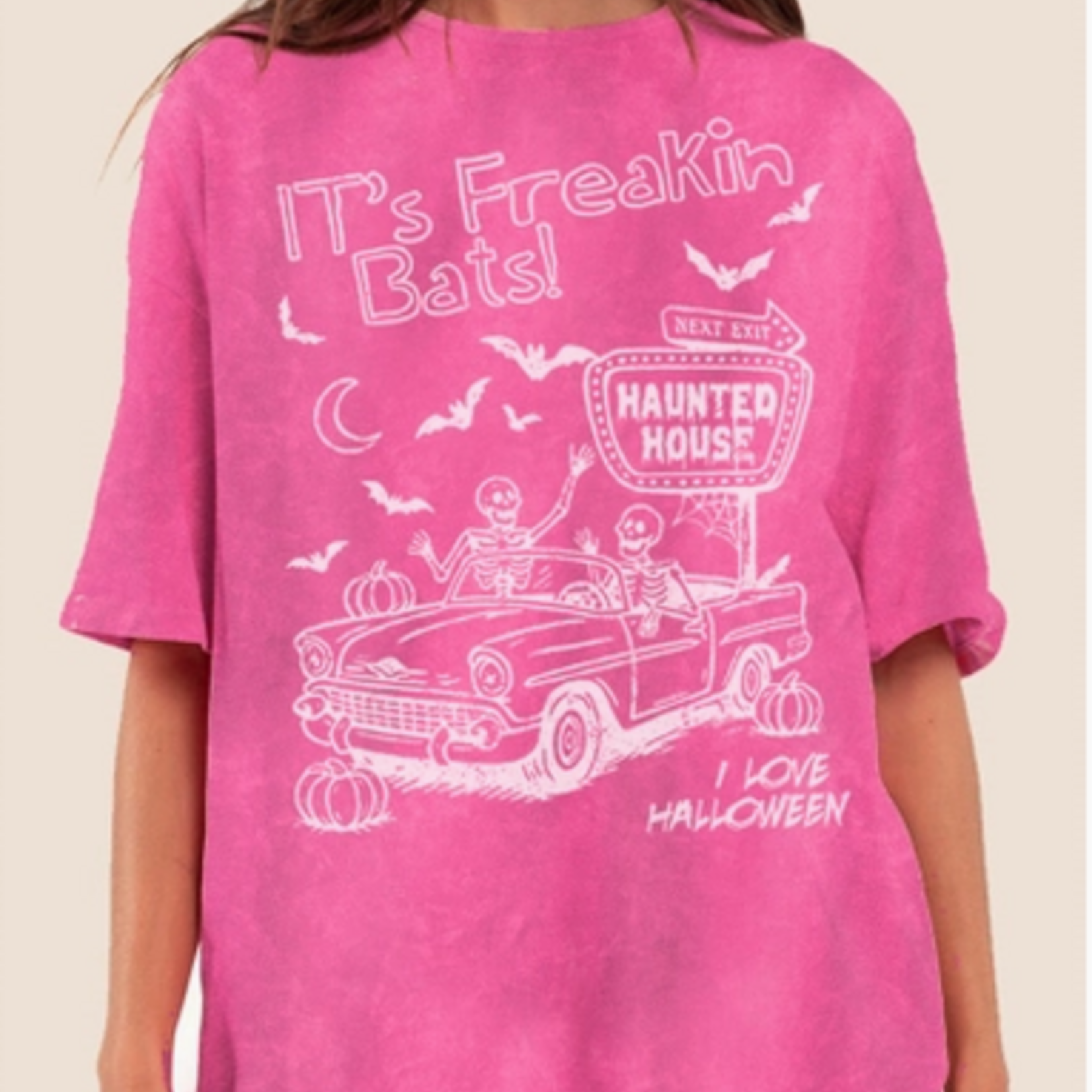 Its Freakin Bats Oversized Mineral Graphic Tee