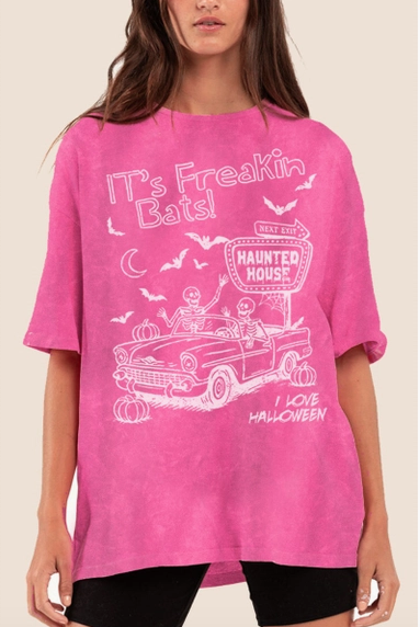 Its Freakin Bats Oversized Mineral Graphic Tee