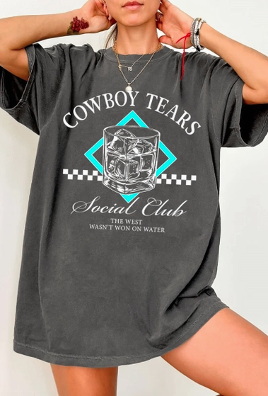 Cowboy Tears Oversized Graphic Tee