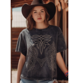 Cowboy Boots Toe Stitched Mineral Graphic Top