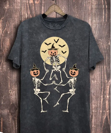 Pumpkin Skeletons Graphic Tee