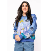 Queen of Sparkles Blue Galaxy Sweatshirt