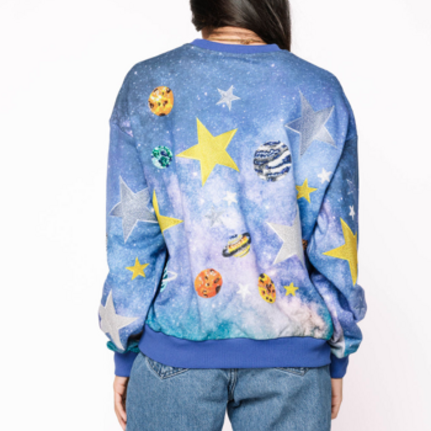Queen of Sparkles Blue Galaxy Sweatshirt