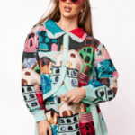 Queen of Sparkles Multi Collar Button Up House Sweater