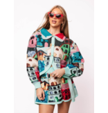 Queen of Sparkles Multi Collar Button Up House Sweater