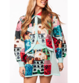 Queen of Sparkles Multi Collar Button Up House Sweater
