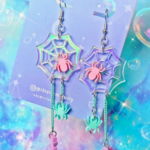 Iridescent Spider Web Earrings