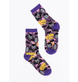 Dracula Scary Cute Shimmer Sheer Crew Sock