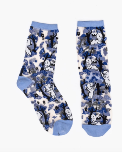 Casper and Trees Sheer Crew Sock