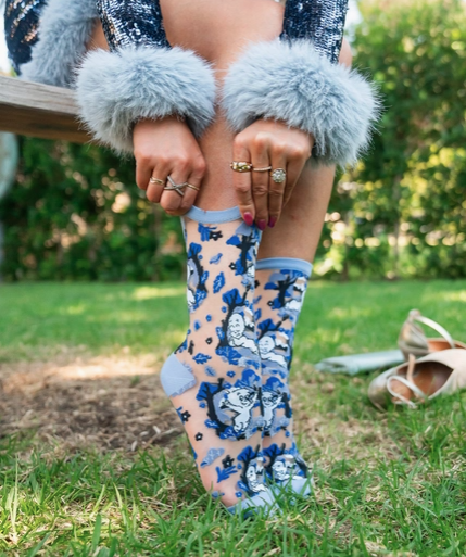 Casper and Trees Sheer Crew Sock