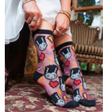 Bride of Frankenstein Shimmer Sheer Crew Sock
