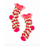 Cherry Bow Ruffle Sheer Crew Sock