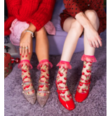 Cherry Bow Ruffle Sheer Crew Sock