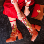 Flaming Cheetah Sheer Crew Sock