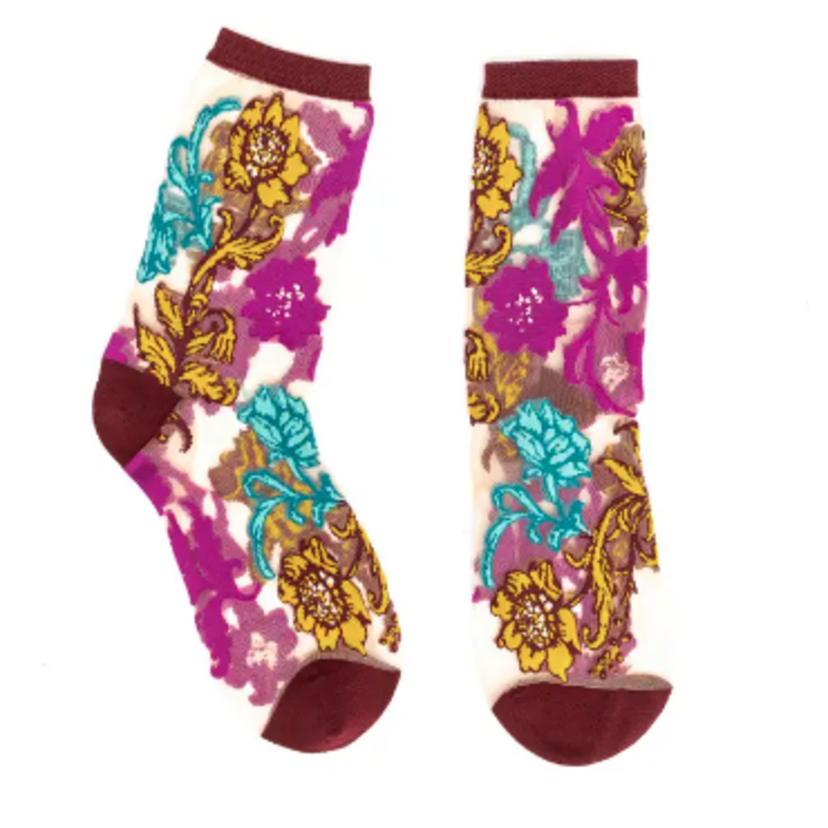Gem Garden Sheer Crew Sock