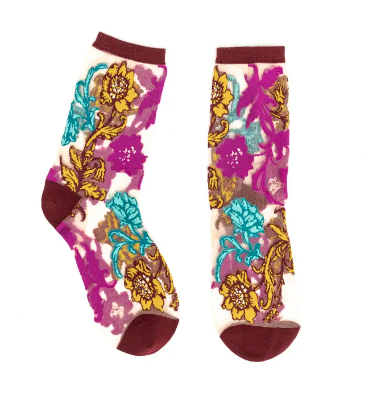 Gem Garden Sheer Crew Sock