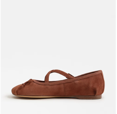 Zuri Strap Ballet Flat Rich Cognac